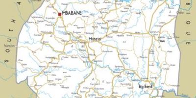 Mapa mbabane Svazilendom