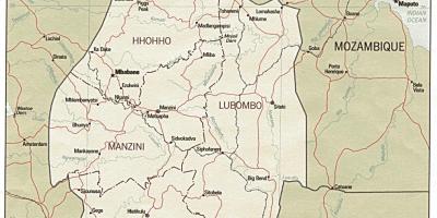 Mapa siteki Svazilendom